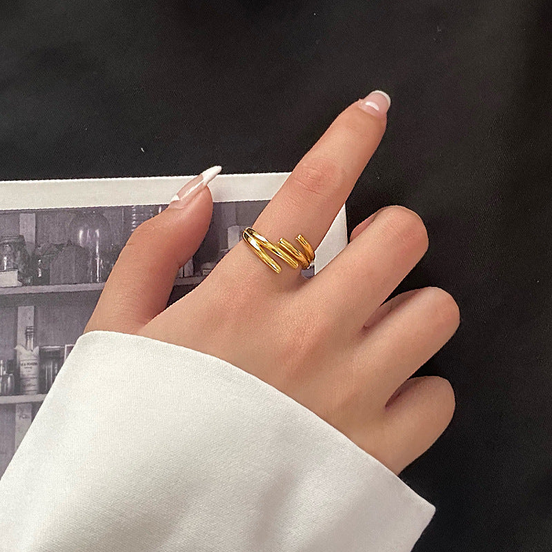 Sterling Silver Line Adjustable Ring