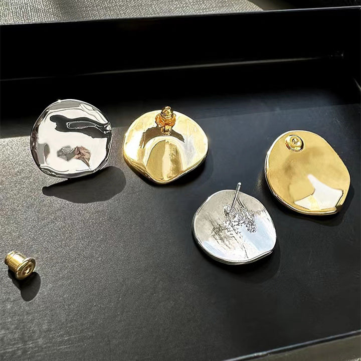 Colorblocked Round Piece Earrings