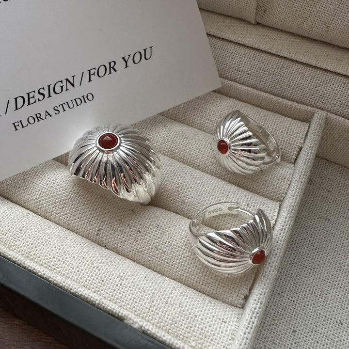 S925 Sterling Silver Onyx Simple Ring