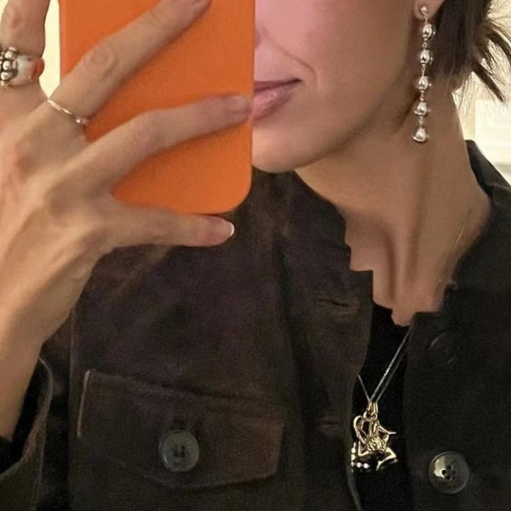 Metal Beaded Earrings