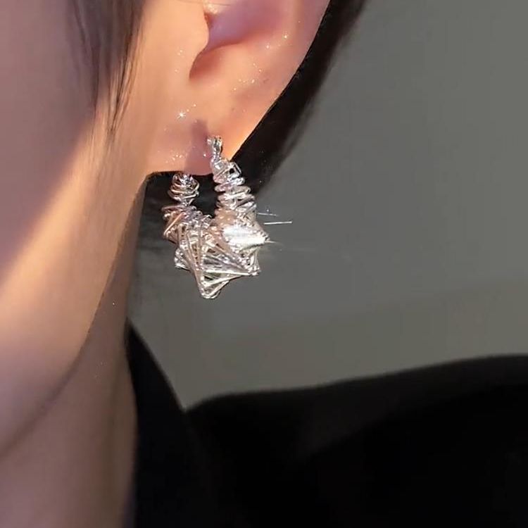 Unique Twisted Metal Circle Earrings