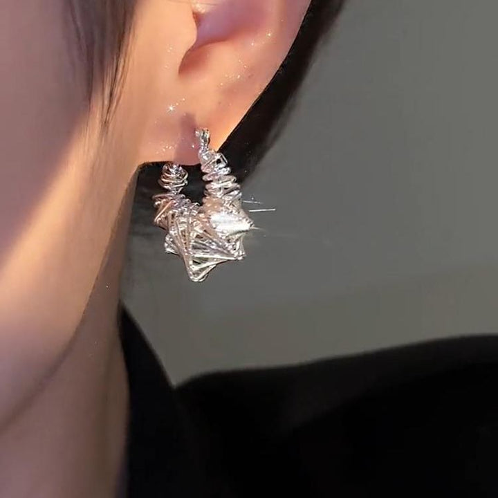 Unique Twisted Metal Circle Earrings