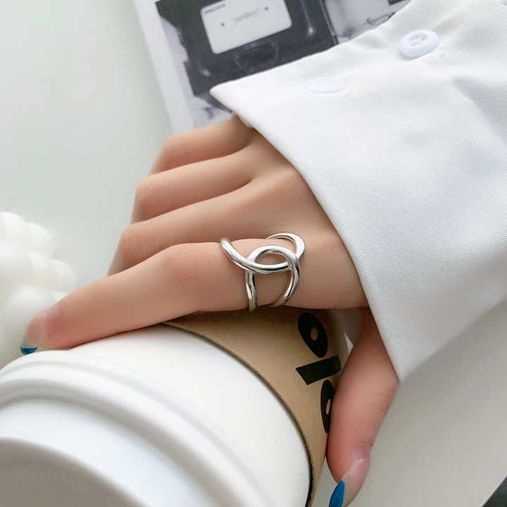 Double C Lnotted Line Adjustable Ring