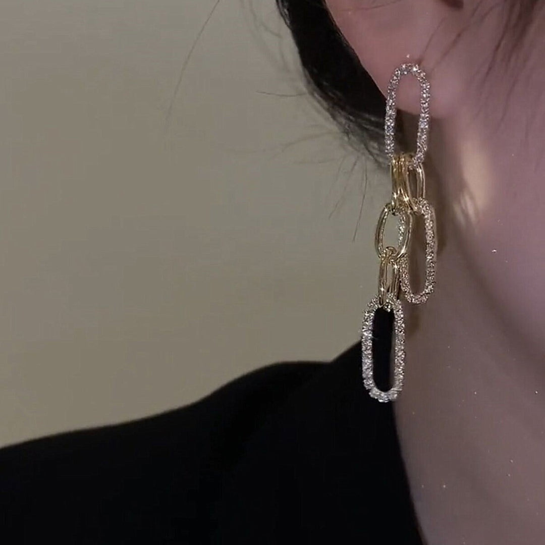 Metal Chain Tassel Earrings