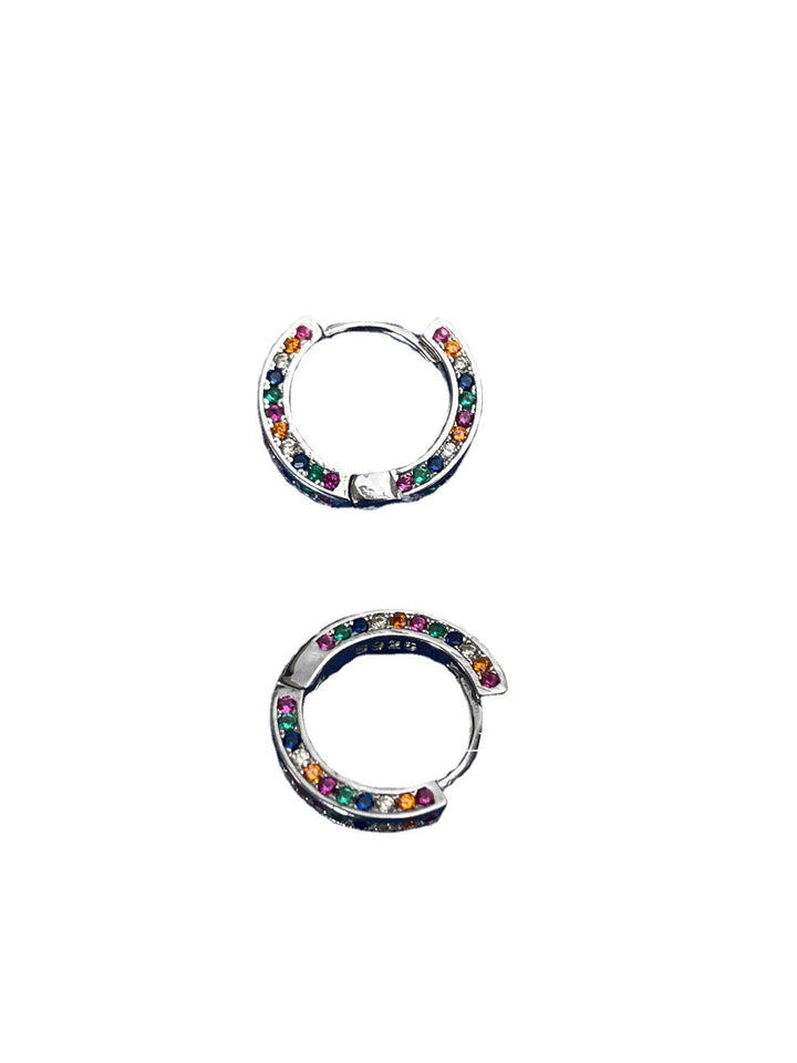 Colorful Zirconia Hoop Earrings