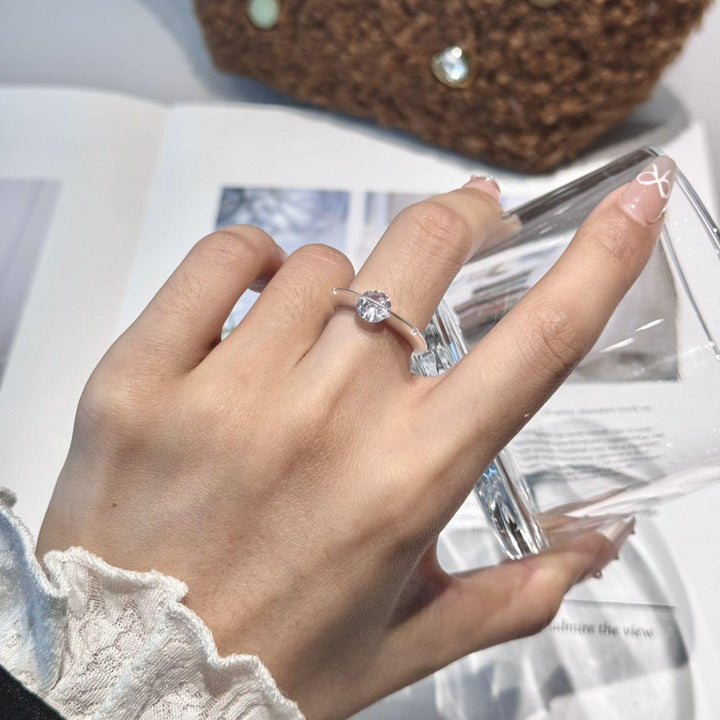 Cosmic Stellar Three-Stone Moissanite Ring