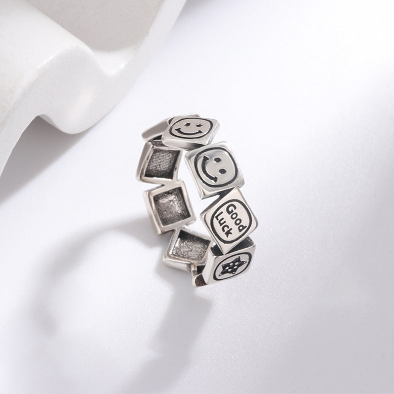 Square Smiley Ring