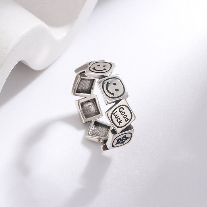 Square Smiley Ring