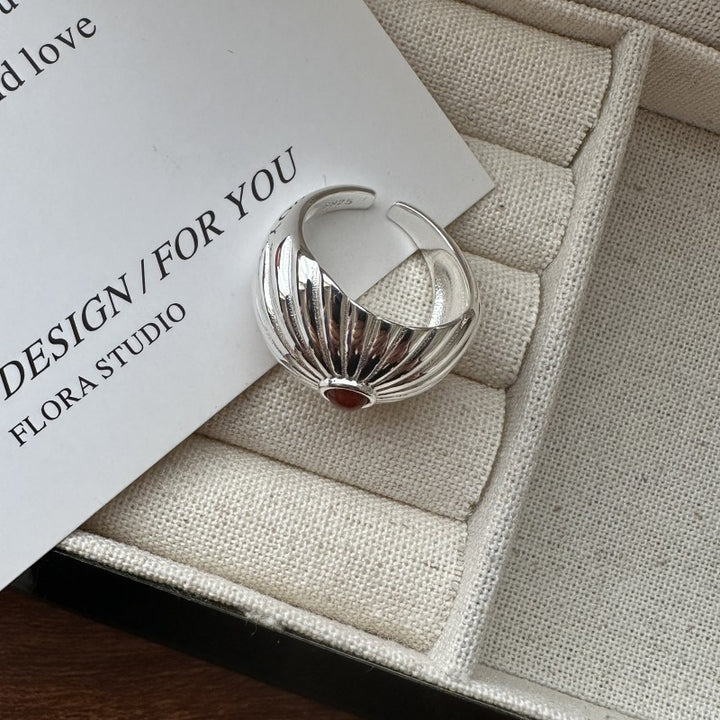 S925 Sterling Silver Onyx Simple Ring