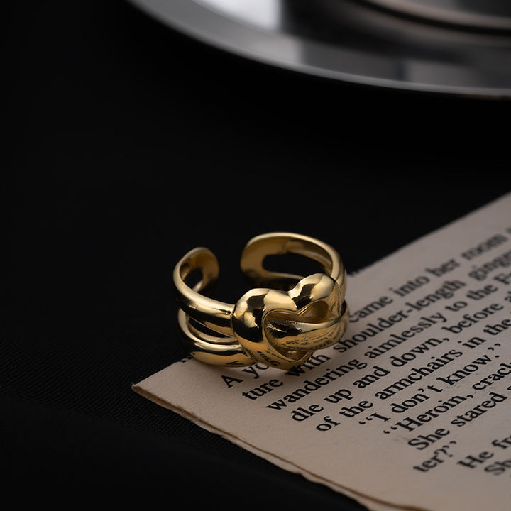 S925 Sterling Silver Heavy Duty Heart Ring