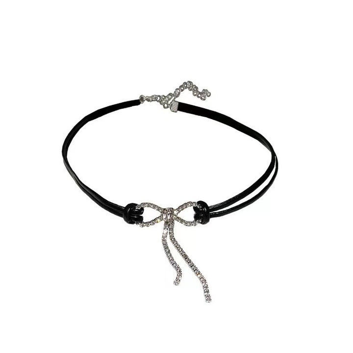 Bow & Crystal Pendant Necklace