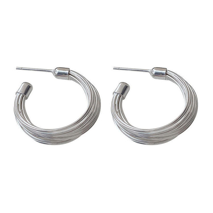 Multilayered Line Hoop Earrings
