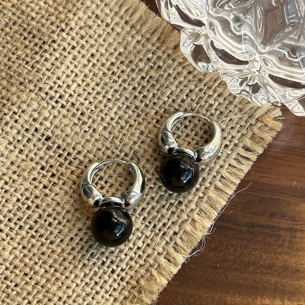 Natural Tiger Eye / Onyx Earrings