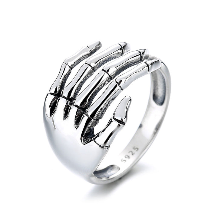 Sterling Silver Dark Bone Claw Ring