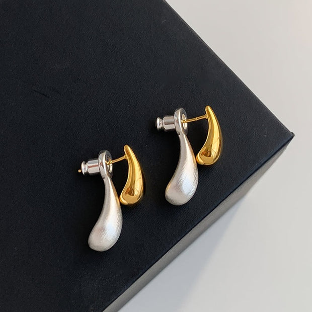 Gold and Silver Drop Earrings
