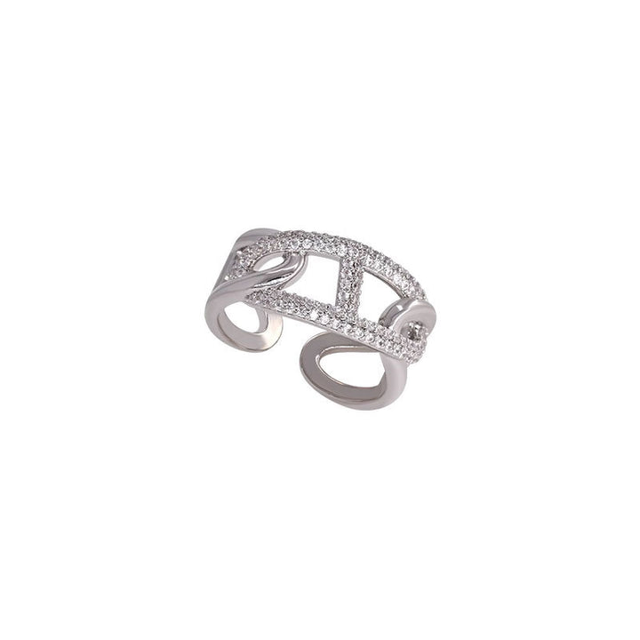 S925 Sterling Silver Simple Diamond Wrap Ring