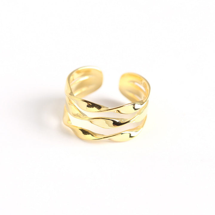 Sterling Silver Minimalist Triple Twist Line Ring