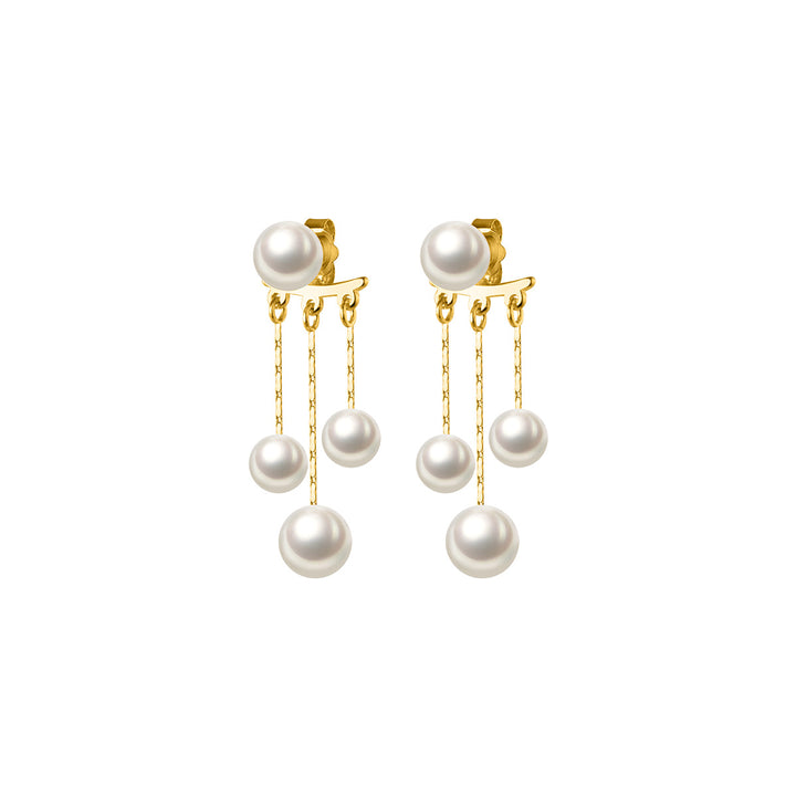 Sterling Silver Pearl Tassel Earring