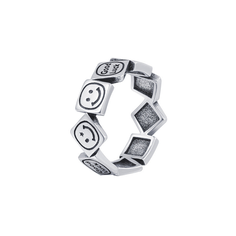 Square Smiley Ring