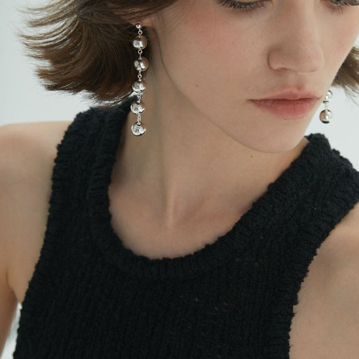 Metal Beaded Earrings