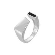 Sterling Silver Geometric Square Adjustable Ring