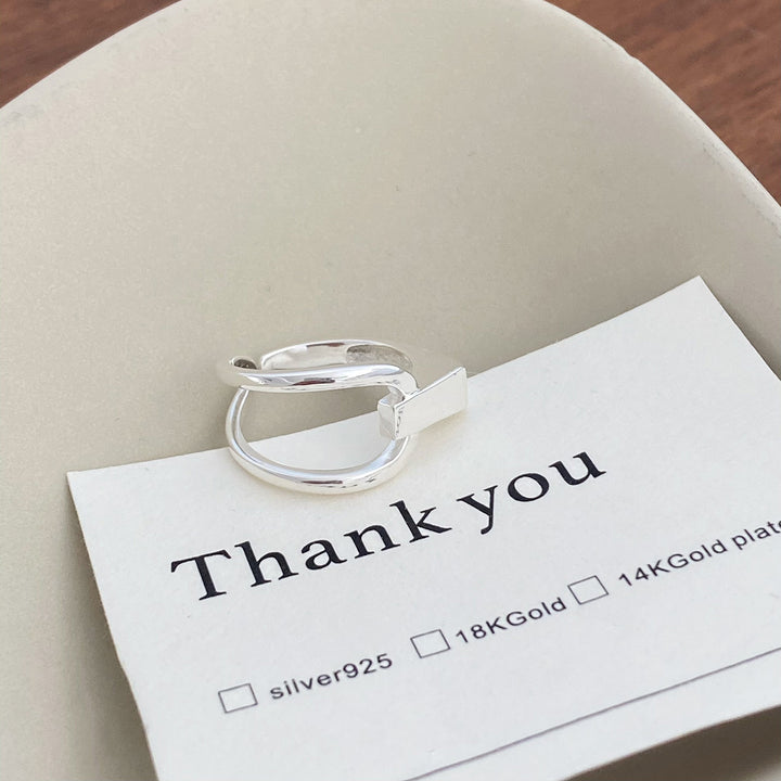 Sterling Silver Asymmetrical Adjustable Ring