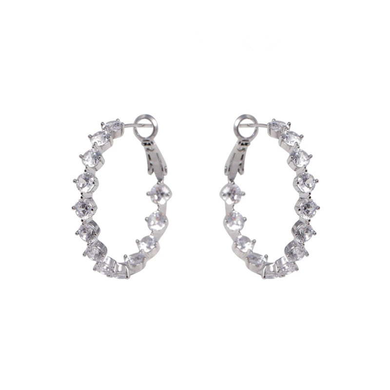 Zirconia Hoop Earrings