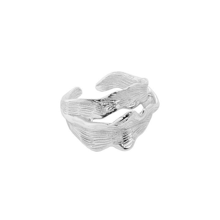 S925 Sterling Silver Minimalist Irregular Texture Adjustable Ring
