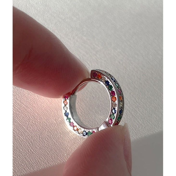 Colorful Zirconia Hoop Earrings