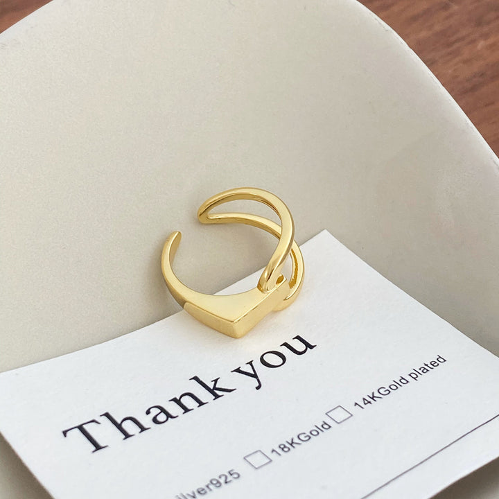 Sterling Silver Asymmetrical Adjustable Ring