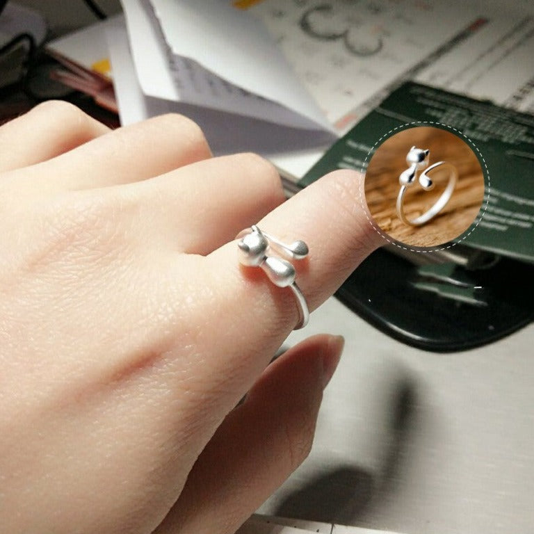 Sterling Silver Cat Ring