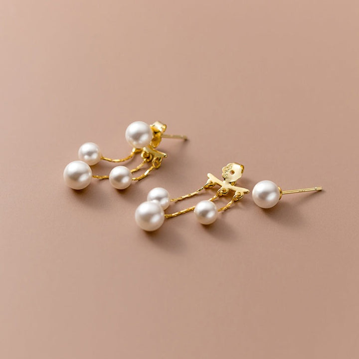 Sterling Silver Pearl Tassel Earring