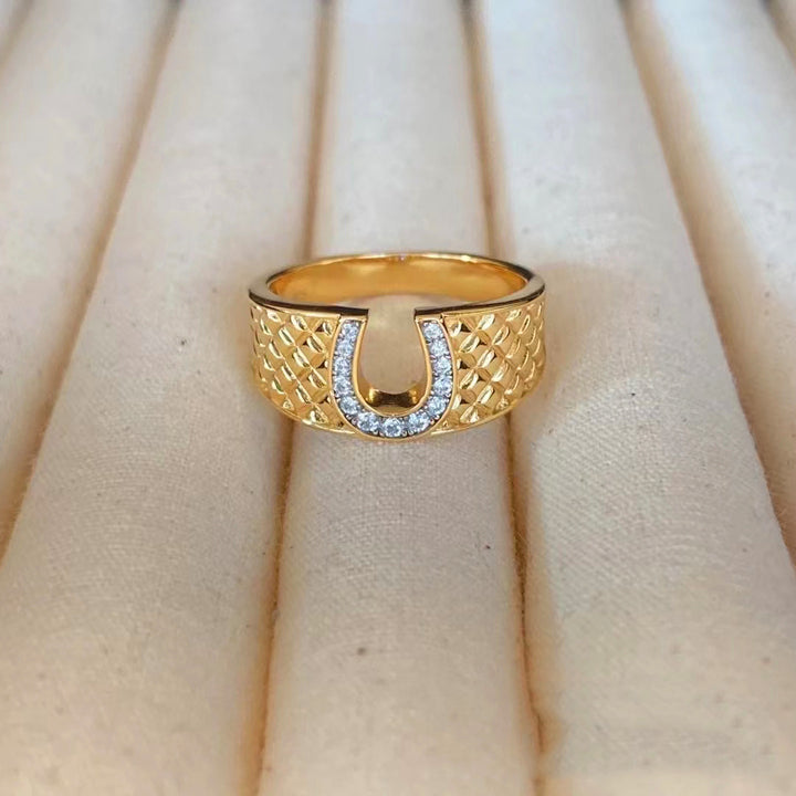 S925 Sterling Silver U-Shape Diamond Ring