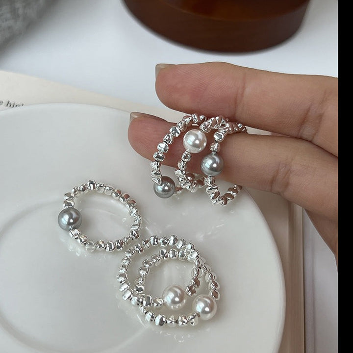 Sterling Silver Galaxy Pearl Ring