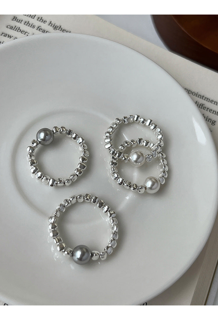 Sterling Silver Galaxy Pearl Ring