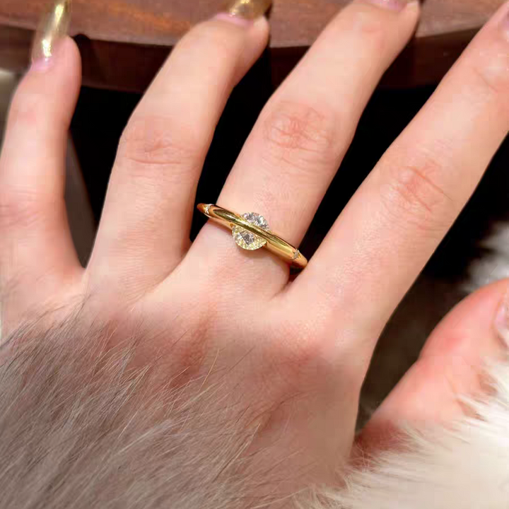 Cosmic Stellar Three-Stone Moissanite Ring