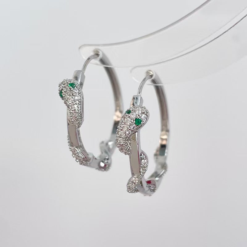 Zirconia Snake Twist Earrings