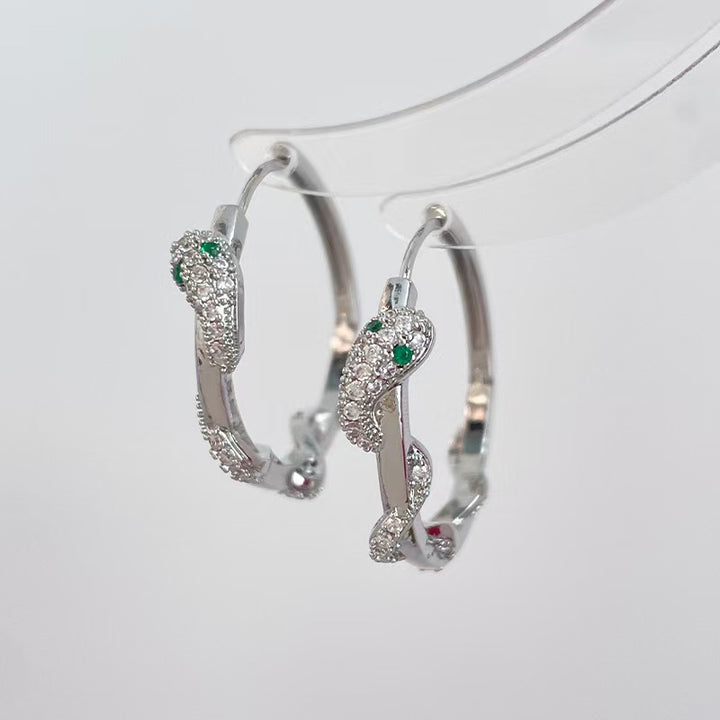 Zirconia Snake Twist Earrings