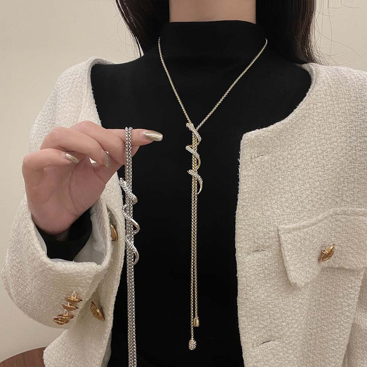 Long Twisted Snake Necklace