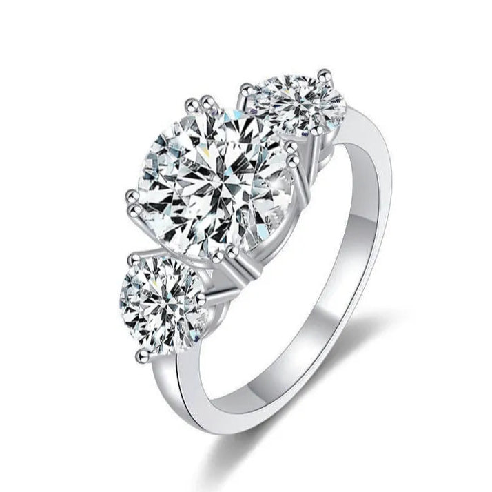 Trio Brilliance Three-Stone Moissanite Ring