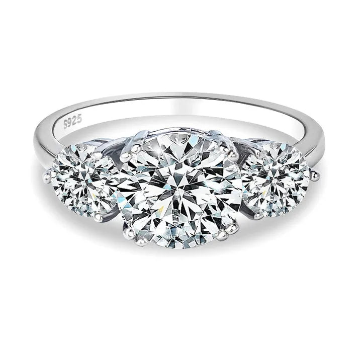 Trio Brilliance Three-Stone Moissanite Ring