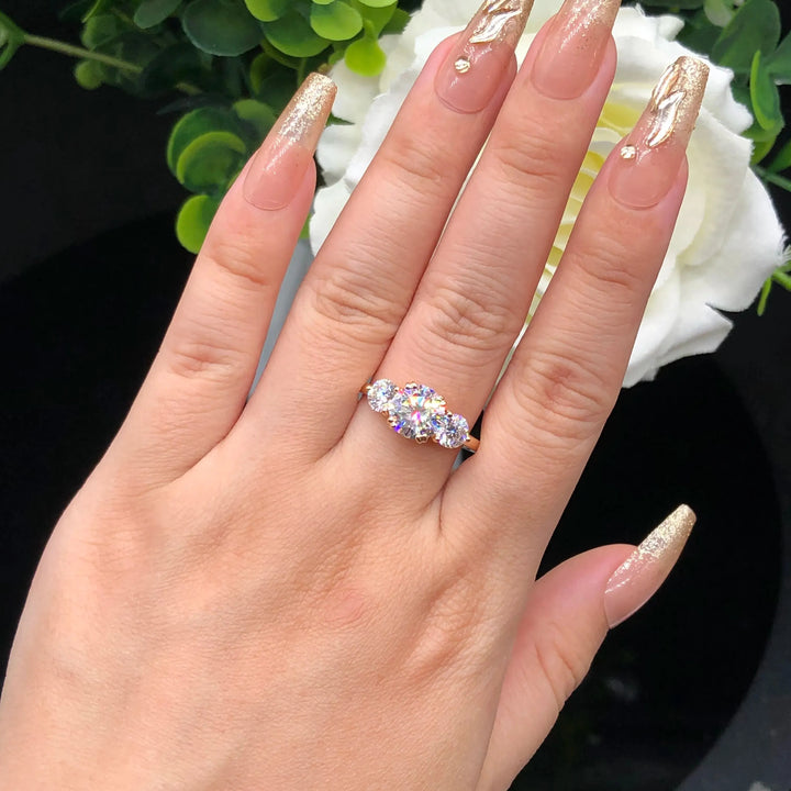Trio Brilliance Three-Stone Moissanite Ring