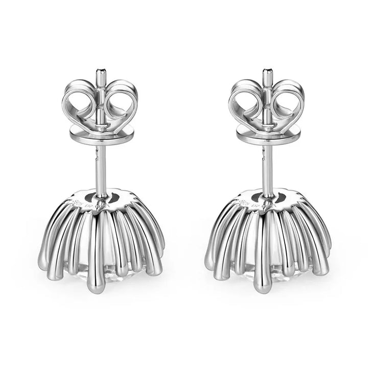 Sunburst Crown Moissanite Stud Earrings