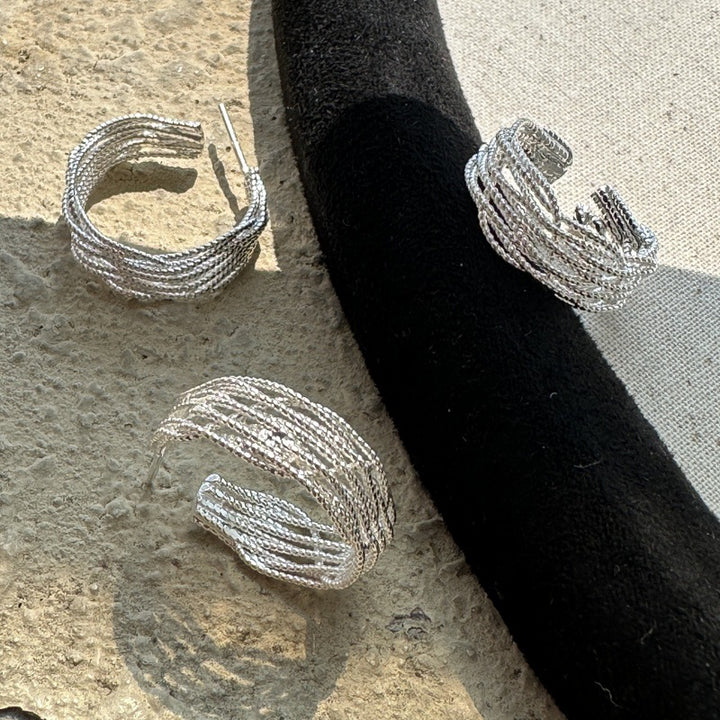 Sterling Silver Multi-Layered Line Wrap Set