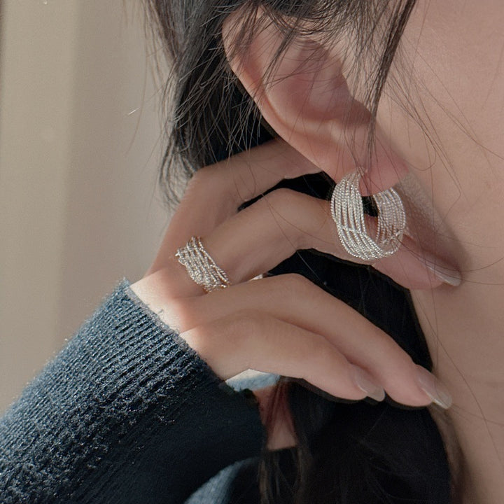 Sterling Silver Multi-Layered Line Wrap Set