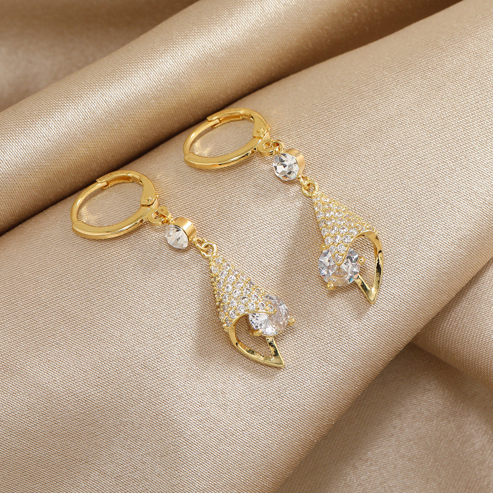 Spiral Sparkling Earrings