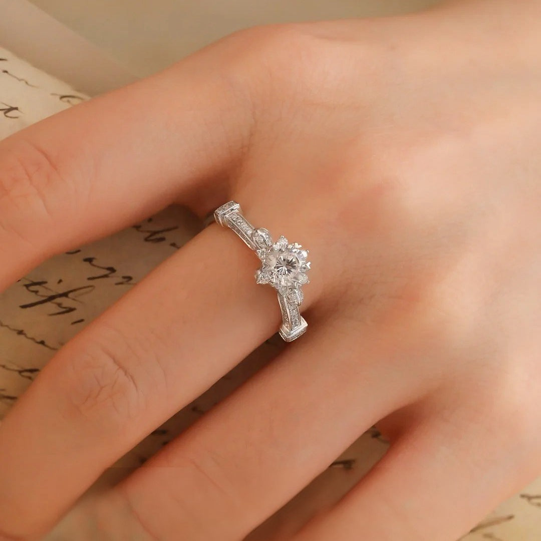 Regal Crown Cathedral Moissanite Ring