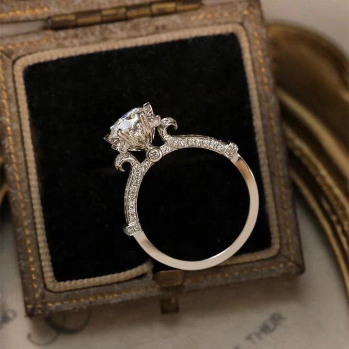 Regal Crown Cathedral Moissanite Ring