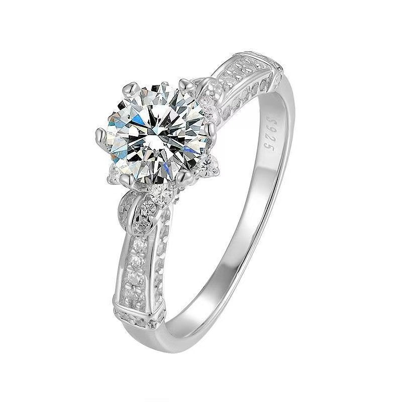 Regal Crown Cathedral Moissanite Ring