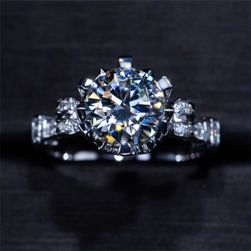 Regal Crown Cathedral Moissanite Ring